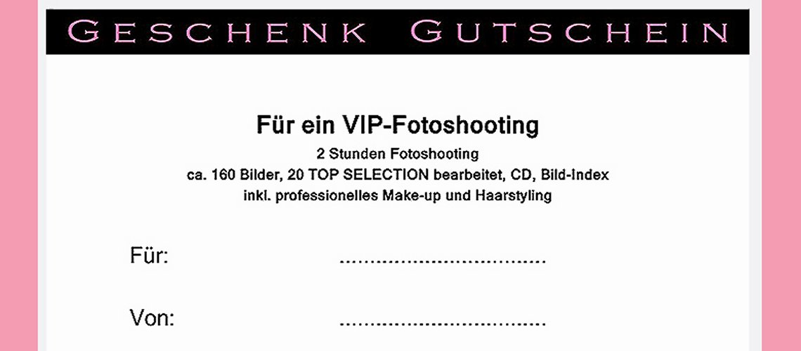 Geschenk Gutschein - Fotostudio fuer Frauen - Maennedorf - Zuerich - Claudia Larsen